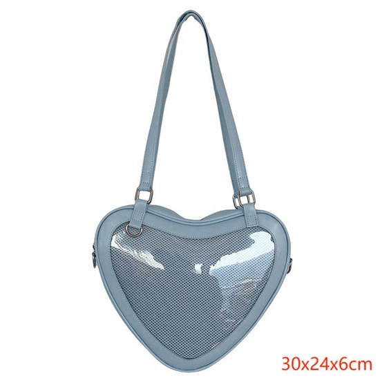 Anime Blue Heart PU Shoulder Bag Itabag
