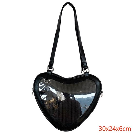 Anime Black Heart PU Shoulder Bag Itabag