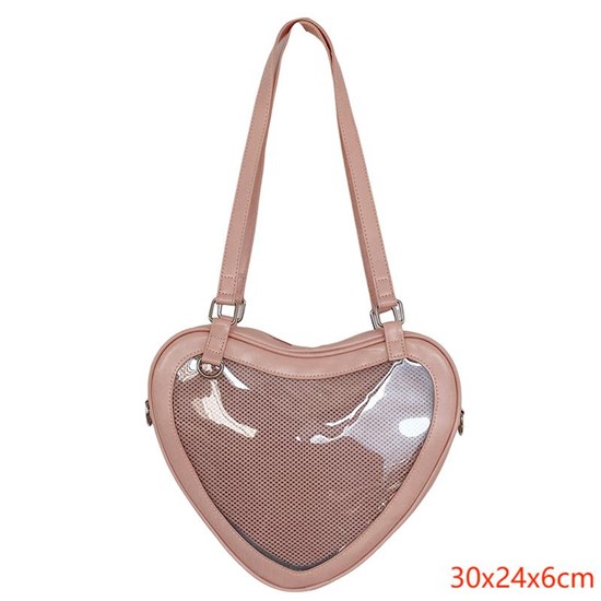 Anime Pink Heart PU Shoulder Bag Itabag