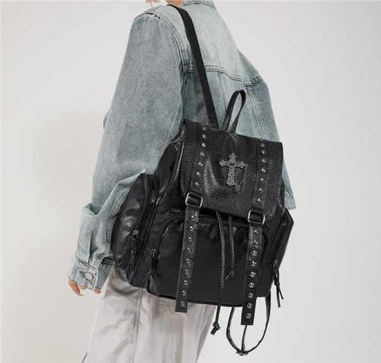 Punk Cross Bag PU Backpack