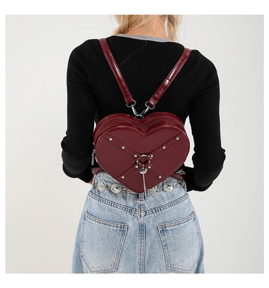Punk Heart Bag PU Backpack