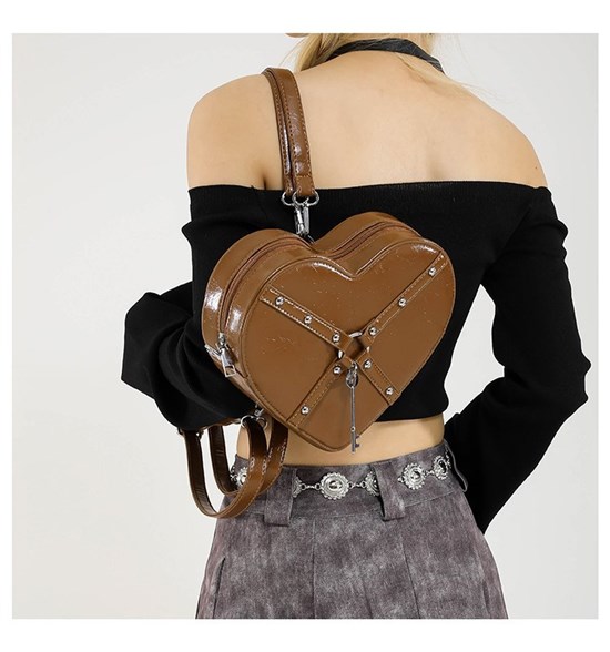 Punk Heart Bag PU Backpack