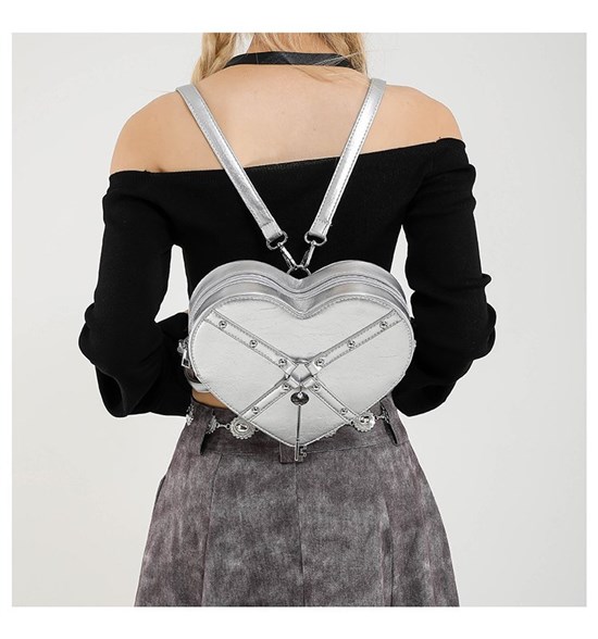 Punk Heart Bag PU Backpack