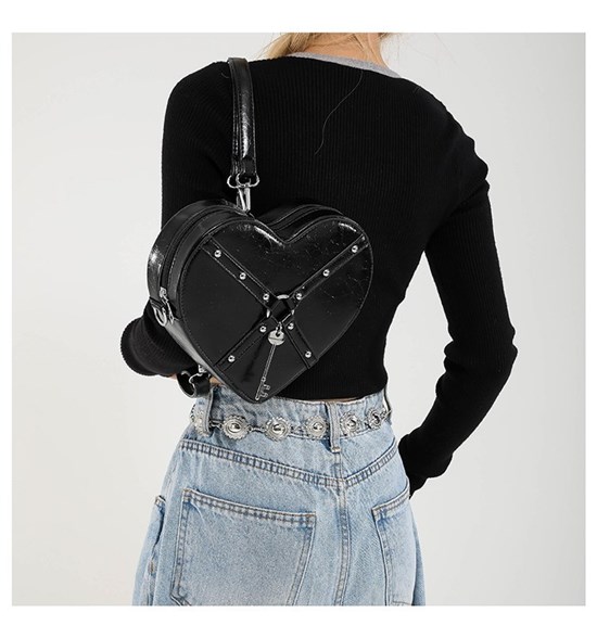 Punk Heart Bag PU Backpack