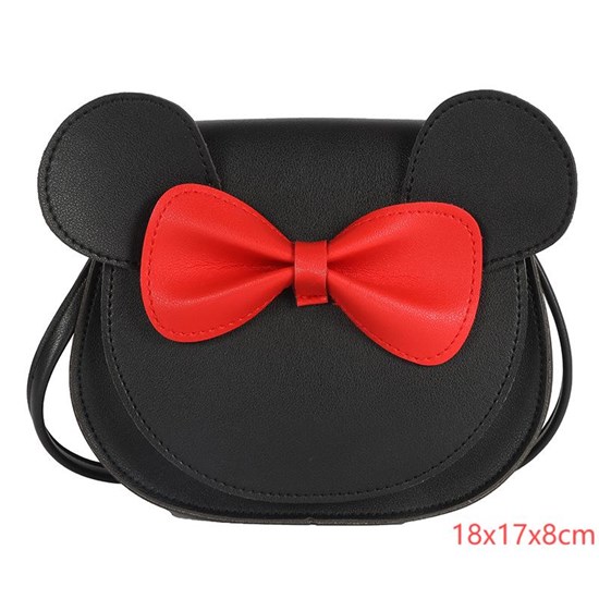 Cute Little Mouse Ear Bow PU Shoulder Handbag Crossbody Purse for Kids Girls