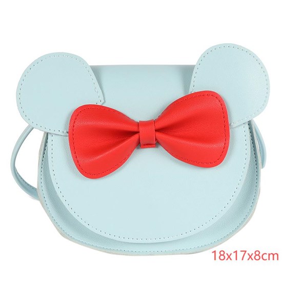 Cute Little Mouse Ear Bow PU Shoulder Handbag Crossbody Purse for Kids Girls