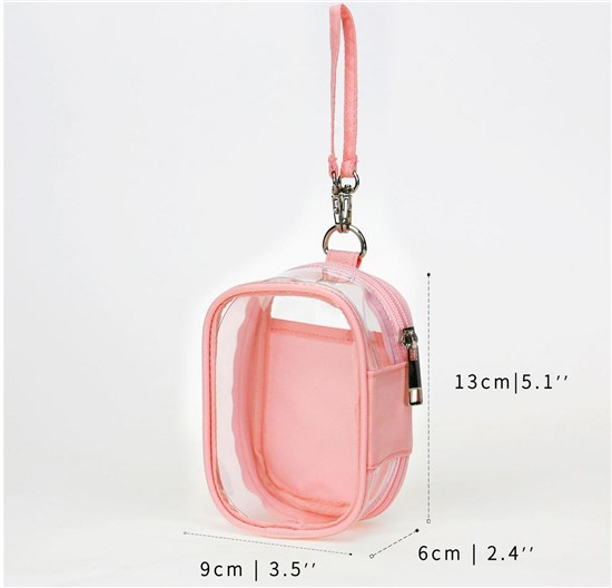 Clear Figure Display Bag with Hand Strap,PVC Portable Small Dolls Storage Bag, Zipper Closure Carrying Display Case Pouch for Collectibles