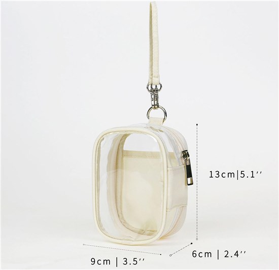 Clear Figure Display Bag with Hand Strap,PVC Portable Small Dolls Storage Bag, Zipper Closure Carrying Display Case Pouch for Collectibles