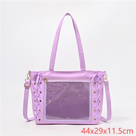 Lolita PU Itabag Clear Window Shoulder Bag Kawaii Anime Bag