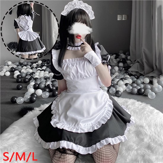 Japan Anime Cosplay Apron Maid Fancy Dress Costume