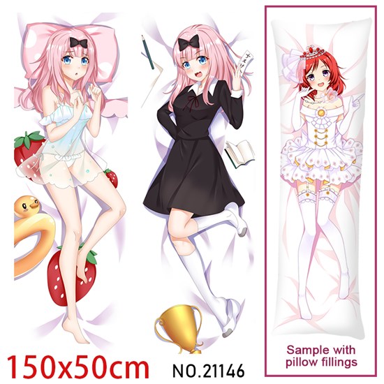 Anime Girl Fujiwara Chika Dakimakura Hugging Body Pillow Case Cover