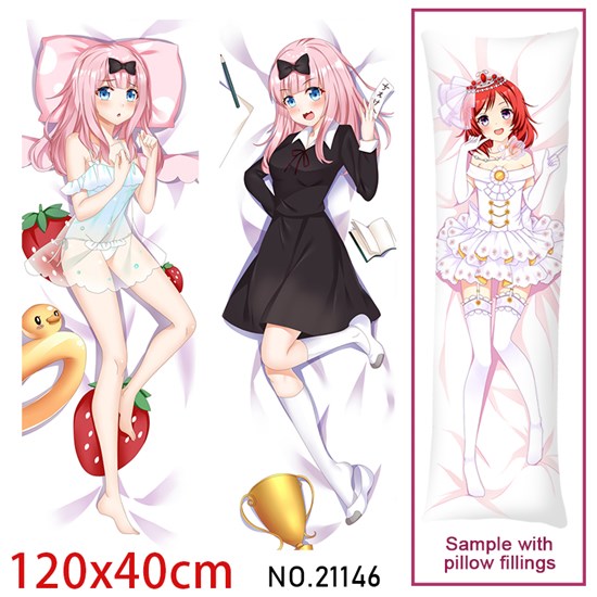 Anime Girl Fujiwara Chika Dakimakura Hugging Body Pillow Case Cover