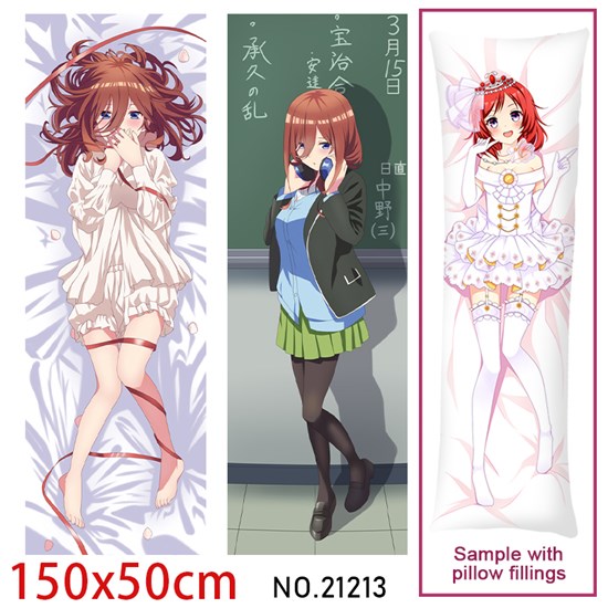 Anime Girl Nakano Miku Dakimakura Hugging Body Pillow Case Cover