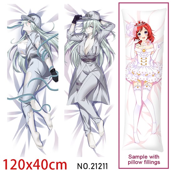 Anime Girl White blood cell 1197 Dakimakura Hugging Body Pillow Case Cover