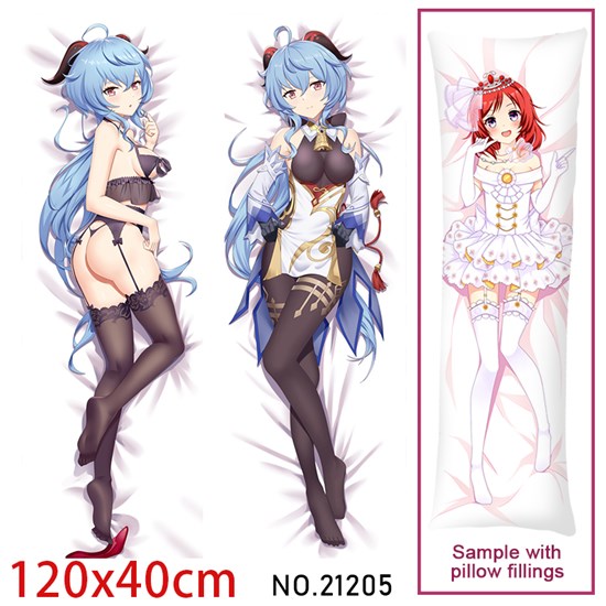 Anime Girl Ganyu Dakimakura Hugging Body Pillow Case Cover