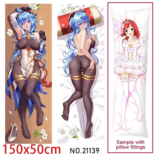 Anime Girl Ganyu Dakimakura Hugging Body Pillow Case Cover
