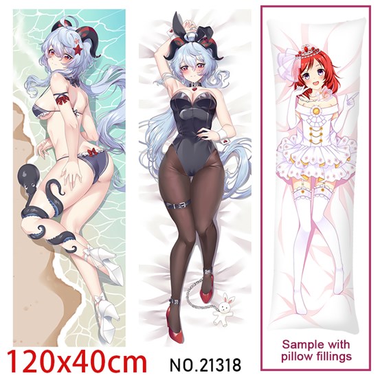 Anime Girl Ganyu Dakimakura Hugging Body Pillow Case Cover