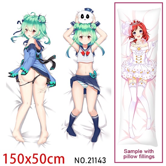 Anime Girl Uruha Rushia Dakimakura Hugging Body Pillow Case Cover