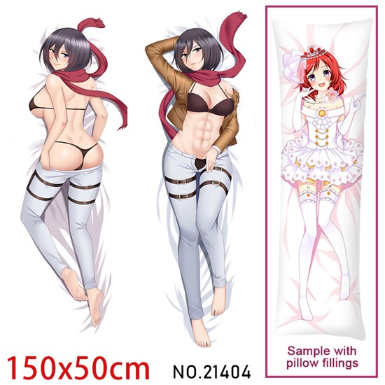Anime Girl Mikasa Ackerman Dakimakura Hugging Body Pillow Case Cover