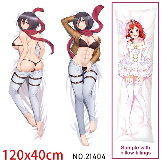 Anime Girl Mikasa Ackerman Dakimakura Hugging Body Pillow Case Cover
