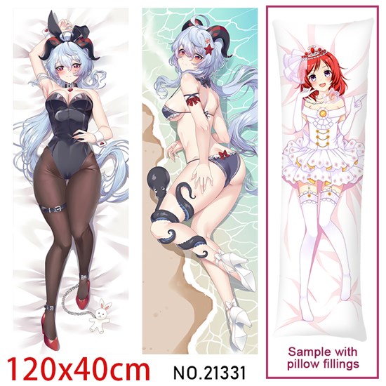 Anime Girl Ganyu Dakimakura Hugging Body Pillow Case Cover