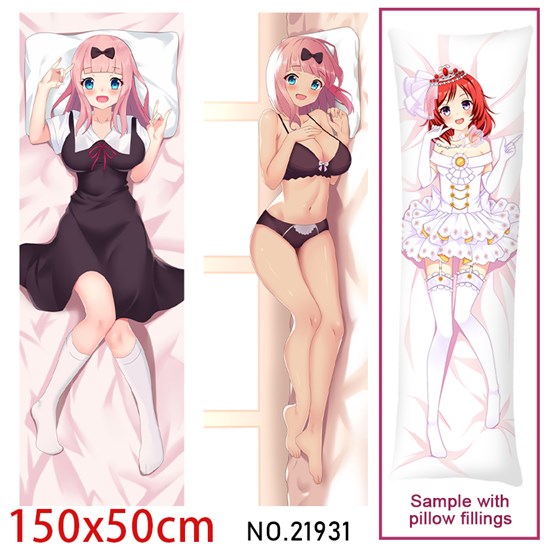 Anime Girl Fujiwara Chika Dakimakura Hugging Body Pillow Case Cover