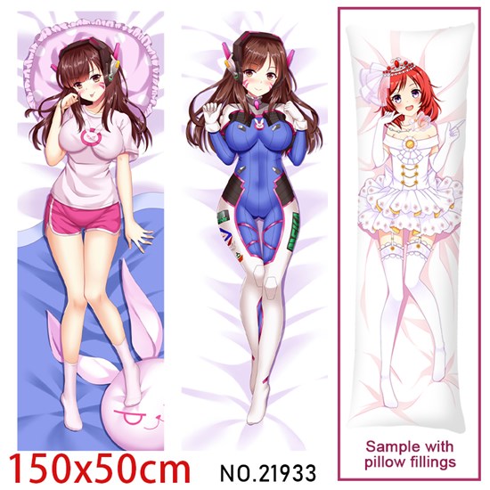 Anime Girl D.Va Dakimakura Hugging Body Pillow Case Cover
