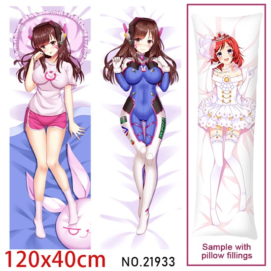 Anime Girl D.Va Dakimakura Hugging Body Pillow Case Cover