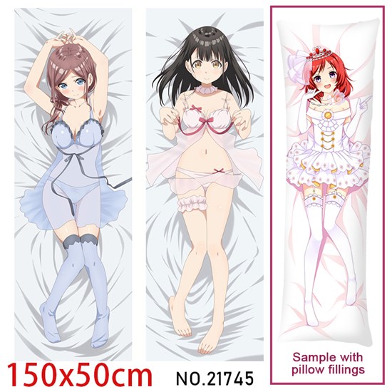 Anime Girl Hanasaka Yui Dakimakura Hugging Body Pillow Case Cover