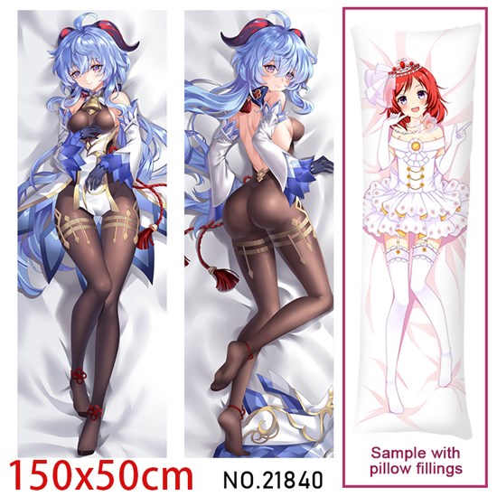 Anime Girl Ganyu Dakimakura Hugging Body Pillow Case Cover