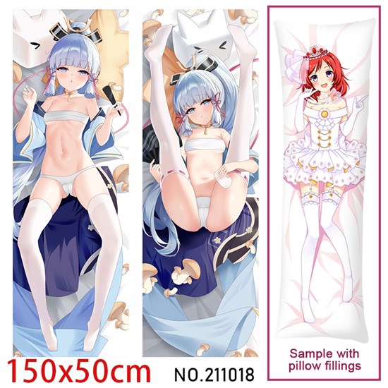 Anime Girl Kamisato Ayaka Dakimakura Hugging Body Pillow Case Cover