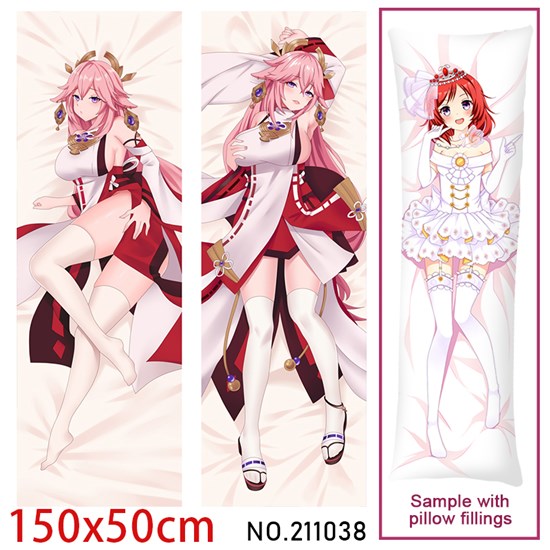 Anime Girl Yae Miko Dakimakura Hugging Body Pillow Case Cover
