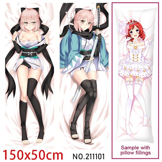 Anime Girl Okita Souji Dakimakura Hugging Body Pillow Case Cover