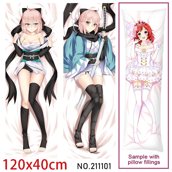 Anime Girl Okita Souji Dakimakura Hugging Body Pillow Case Cover
