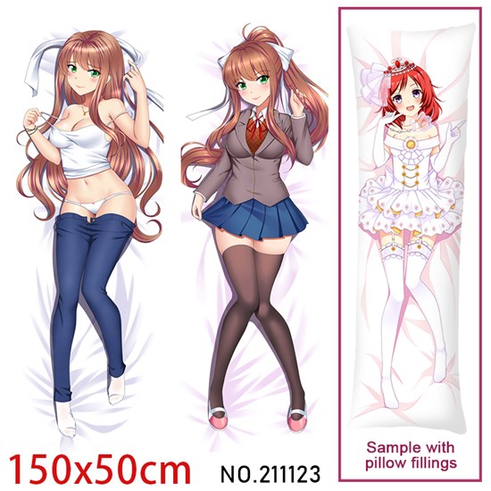Anime Girl Monika Dakimakura Hugging Body Pillow Case Cover