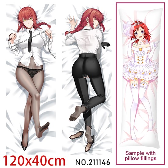 Anime Girl Makima Dakimakura Hugging Body Pillow Case Cover