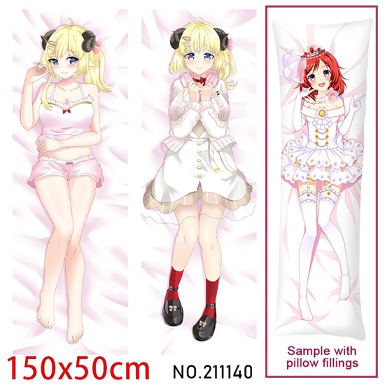Anime Girl Tsunomaki Watame Dakimakura Hugging Body Pillow Case Cover