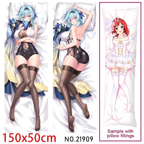 Anime Girl Eula Dakimakura Hugging Body Pillow Case Cover