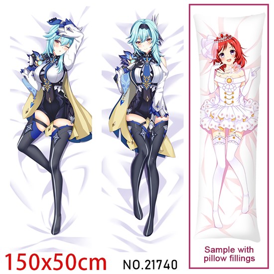 Anime Girl Eula Dakimakura Hugging Body Pillow Case Cover