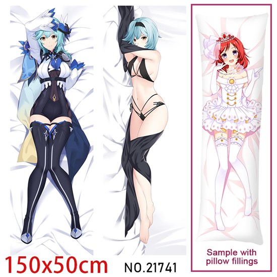 Anime Girl Eula Dakimakura Hugging Body Pillow Case Cover