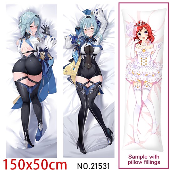 Anime Girl Eula Dakimakura Hugging Body Pillow Case Cover