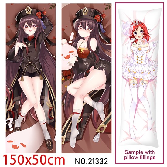Anime Girl Hu Tao Dakimakura Hugging Body Pillow Case Cover