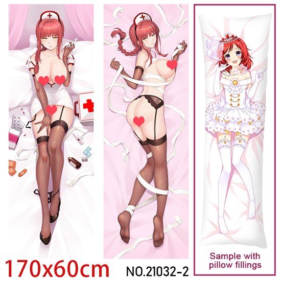 Anime Girl Makima Dakimakura Hugging Body Pillow Case Cover