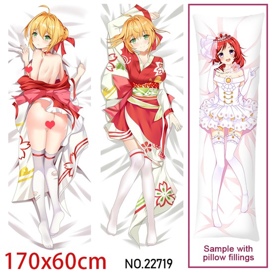 Anime Girl Saber Dakimakura Hugging Body Pillow Case Cover