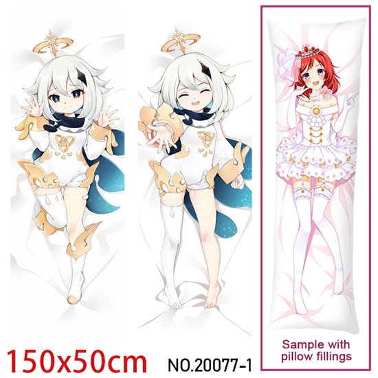 Anime Girl Paimon Dakimakura Hugging Body Pillow Case Cover