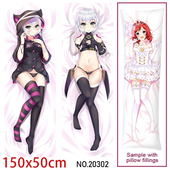 Anime Girl Gray Dakimakura Hugging Body Pillow Case Cover