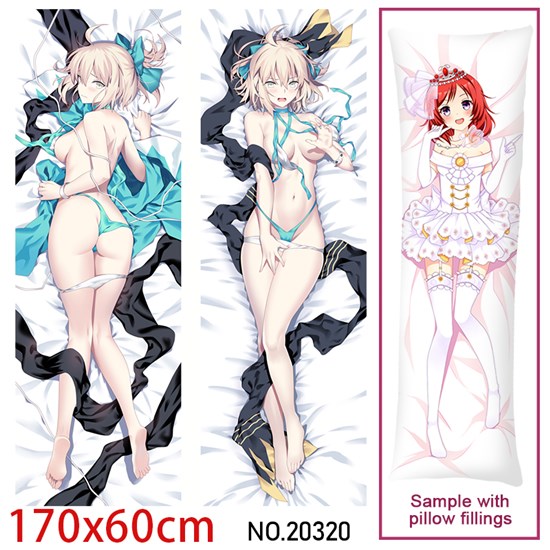 Anime Girl Okita Souji Dakimakura Hugging Body Pillow Case Cover