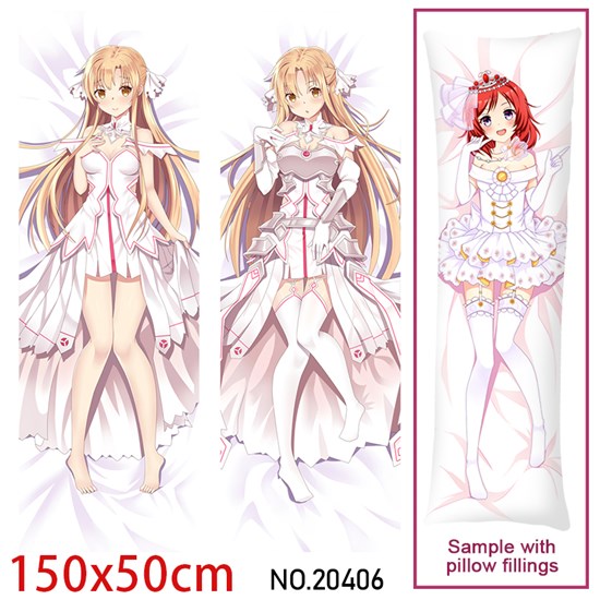 Japan Anime Girl Yuuki Asuna Dakimakura Hugging Body Pillow Case Cover