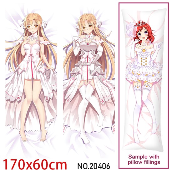 Japan Anime Girl Yuuki Asuna Dakimakura Hugging Body Pillow Case Cover