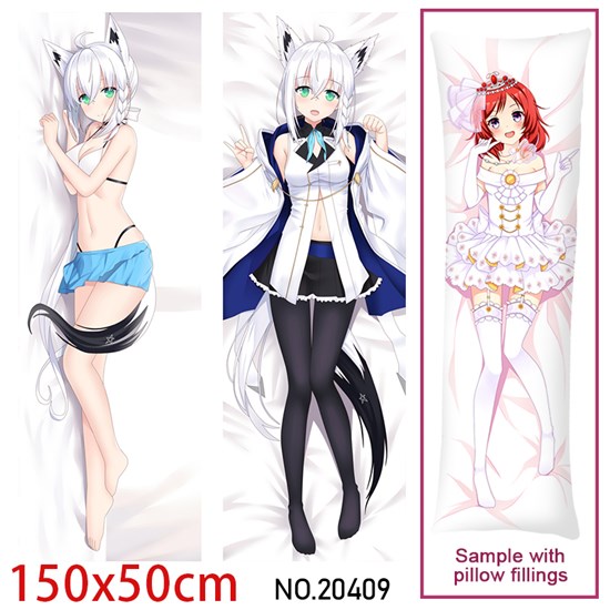Japan Anime Girl Shirakami Fubuki Dakimakura Hugging Body Pillow Case Cover